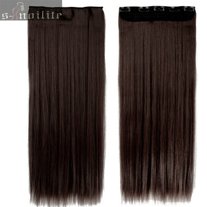 S-noilite Fall to waist 46-76 CM Longest Clip in for human Hair Extensions One Piece Real Natural Thick Synthetic hair Extention - X-scape Store
