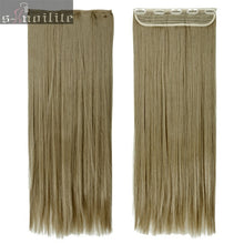 Load image into Gallery viewer, S-noilite Fall to waist 46-76 CM Longest Clip in for human Hair Extensions One Piece Real Natural Thick Synthetic hair Extention - X-scape Store