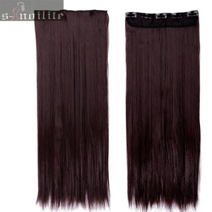 S-noilite Fall to waist 46-76 CM Longest Clip in for human Hair Extensions One Piece Real Natural Thick Synthetic hair Extention - X-scape Store