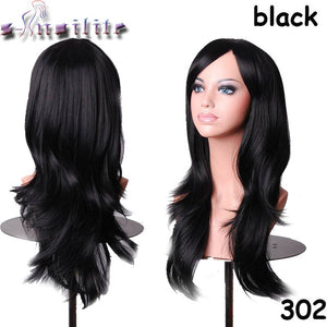 S-noilite 56CM Loose Wave Synthetic Wigs for black women Cosplay wig Blonde Blue Red Pink Grey Purple Hair for human party - X-scape Store