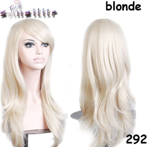 S-noilite 56CM Loose Wave Synthetic Wigs for black women Cosplay wig Blonde Blue Red Pink Grey Purple Hair for human party - X-scape Store