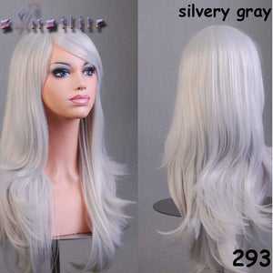 S-noilite 56CM Loose Wave Synthetic Wigs for black women Cosplay wig Blonde Blue Red Pink Grey Purple Hair for human party - X-scape Store