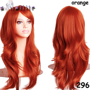 S-noilite 56CM Loose Wave Synthetic Wigs for black women Cosplay wig Blonde Blue Red Pink Grey Purple Hair for human party - X-scape Store