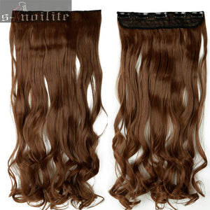 S-noilite 18-28" Curly 3/4 Full Head Clip in Hair Extensions Black Brown Blonde Real Natural Synthetic One Piece for human - X-scape Store