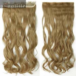 S-noilite 18-28" Curly 3/4 Full Head Clip in Hair Extensions Black Brown Blonde Real Natural Synthetic One Piece for human - X-scape Store