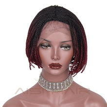 Load image into Gallery viewer, Synthetic Lace Front Wig Ombre Red Bob Black Hair Braided Black Wigs High Temperature Fiber - X-scape Store