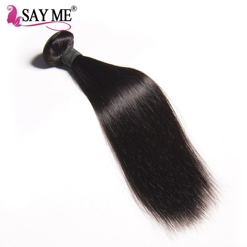 SAY ME Straight Hair Raw Indian Hair 8-26inch 100% Human Hair Weave Bundles Natural Color 1PCS Free Shipping Non Remy Hair - X-scape Store