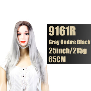 SHANGK Cosplay Wig Long Brown Ombre Wig Stright Wig Synthetic Heat Resistant 26inch Golden Beauty - X-scape Store