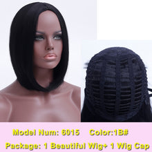 Load image into Gallery viewer, SHANGKE Hair Short Bob Black Wig Women Natural Synthetic Wigs For Women Heat Resistant Synthetic Bob Hair Women - X-scape Store