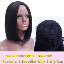 Load image into Gallery viewer, SHANGKE Hair Short Bob Black Wig Women Natural Synthetic Wigs For Women Heat Resistant Synthetic Bob Hair Women - X-scape Store