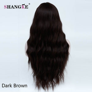 SHANGKE 26" Long Mix Purple Womens Wigs with Bangs Heat Resistant Synthetic Kinky Curly Wigs for Women African American - X-scape Store