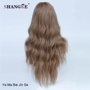 SHANGKE 26" Long Mix Purple Womens Wigs with Bangs Heat Resistant Synthetic Kinky Curly Wigs for Women African American - X-scape Store