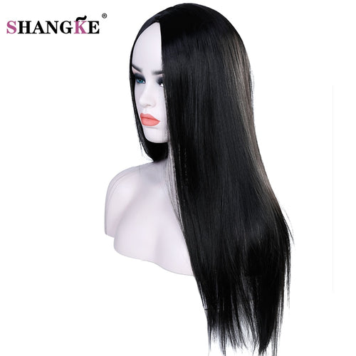 SHANGKE 22 inch Long Straight Black Wig Hairstyles Heat Resistant Synthetic Wigs For Women Long Female Wigs Women - X-scape Store