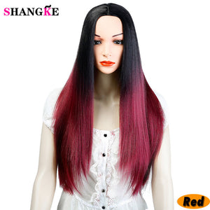 SHANGKE 22 inch Long Straight Black Wig Hairstyles Heat Resistant Synthetic Wigs For Women Long Female Wigs Women - X-scape Store