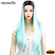 Load image into Gallery viewer, SHANGKE 22 inch Long Straight Black Wig Hairstyles Heat Resistant Synthetic Wigs For Women Long Female Wigs Women - X-scape Store