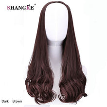 Load image into Gallery viewer, SHANGKE Long Black Half Wigs Women Natural Wavy Synthetic Half Wigs For Women Natural Hairpieces Heat Resistant Hair - X-scape Store