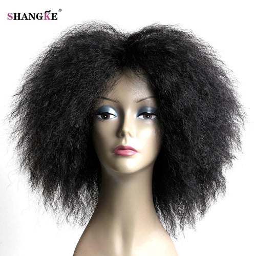 SHANGKE 6.5 Inch 120g/pcs Hair Fluffy Kinky Curly  Wigs Heat Resistant Synthetic Cosplay Wig for  Women - X-scape Store