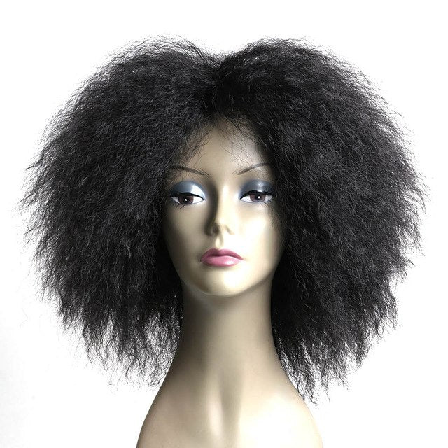 SHANGKE 6.5 Inch 120g/pcs Hair Fluffy Kinky Curly  Wigs Heat Resistant Synthetic Cosplay Wig for  Women - X-scape Store