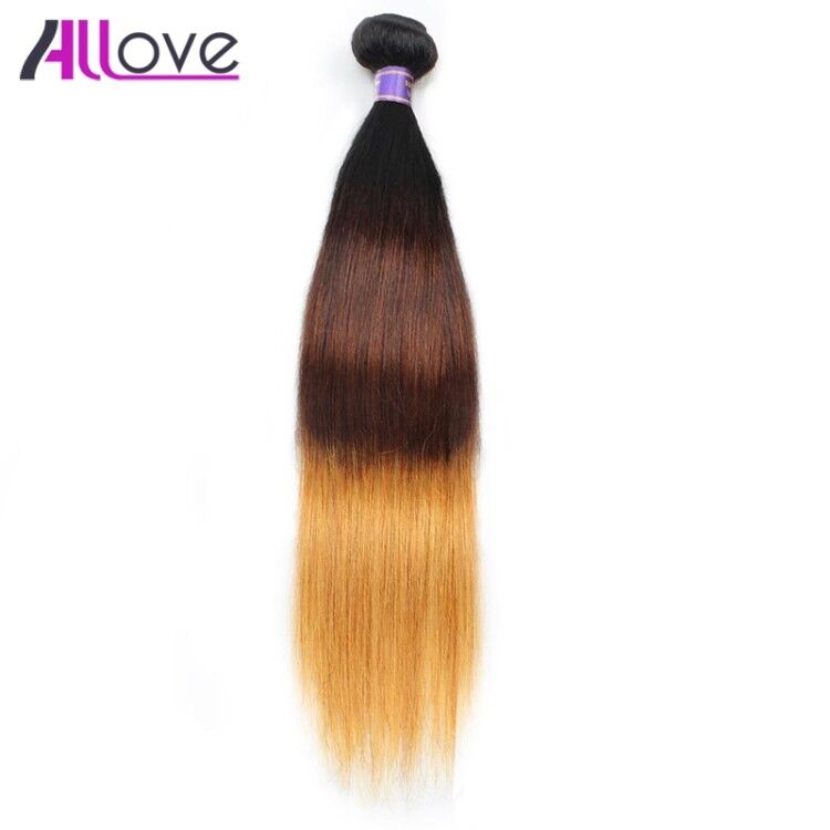 Straight Indian Hair Weave 1Pc Only 10-28 inch Ombre 3 Tone T1B/4/30 - X-scape Store