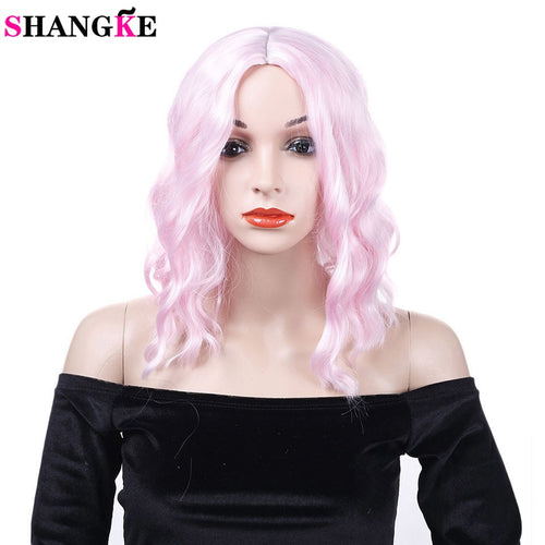 Women's Pink Curly Wig High Temperature Fiber Synthetic Hair Party Cosplay Short Wigs AOSIWIG - X-scape Store