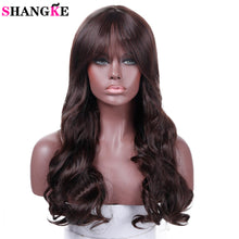 Load image into Gallery viewer, SHANGKE Long Wavy Cosplay Brown Synthetic Hair Wigs For African Americans Heat Resistant Hair Costume Wigs - X-scape Store