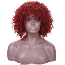 Load image into Gallery viewer, SHANGKE Short Afro Kinky Curly Synthetic Heat Resistant Wigs With Bangs - X-scape Store