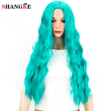 Load image into Gallery viewer, 26&quot; Long Kinky Curly Wigs Cosplay Wigs Heat Resistant Synthetic Costumes Wig Blue SHANGKE - X-scape Store