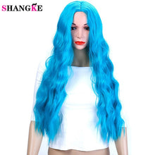 Load image into Gallery viewer, 26&quot; Long Kinky Curly Wigs Cosplay Wigs Heat Resistant Synthetic Costumes Wig Blue SHANGKE - X-scape Store