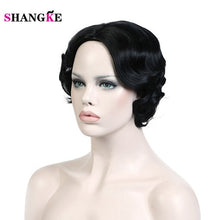 Load image into Gallery viewer, SHANGKE Hair Short Curly Synthetic Wigs For  Women Short  African American Wigs Women Heat Resistant Hair - X-scape Store