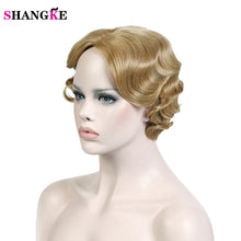 Load image into Gallery viewer, SHANGKE Hair Short Curly Synthetic Wigs For  Women Short  African American Wigs Women Heat Resistant Hair - X-scape Store