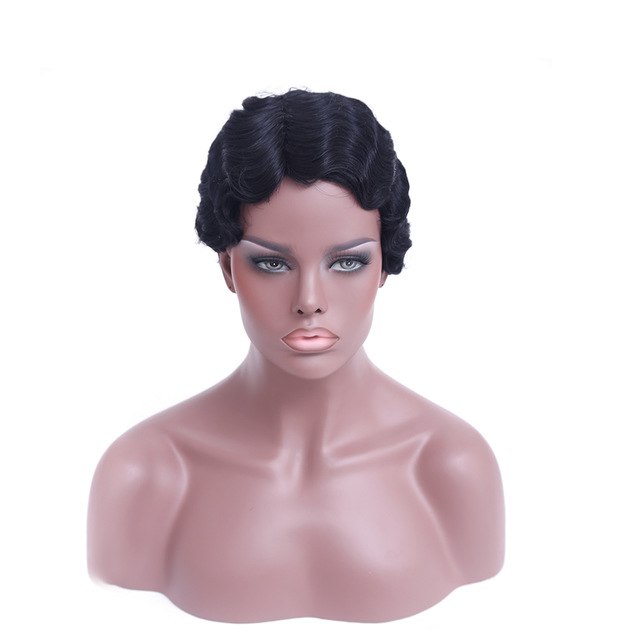 SHANGKE Hair Short Curly Synthetic Wigs For  Women Short  African American Wigs Women Heat Resistant Hair - X-scape Store