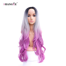 Load image into Gallery viewer, SHANGKE Hair 32&#39;&#39; Long Wavy Synthetic Wigs For  Women Pink Ombre Wig Heat Resistant Synthetic Female Hair Wig - X-scape Store