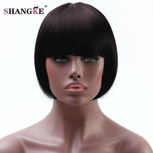 SHANGKE  Bob Wig For African Americans Women Short Synthetic Wigs For  Women Natural Heat Resistant Fake Hairpieces - X-scape Store