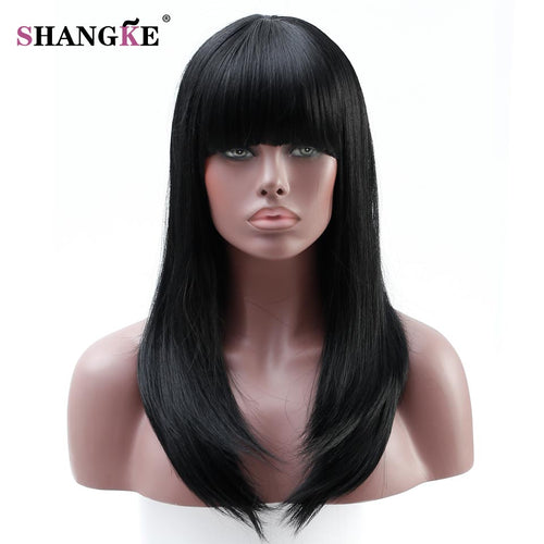 SHANGKE Long  Wavy Wig  Women Wigs For African American Heat Resistant Synthetic Wigs For  Women Fake Hairpieces - X-scape Store