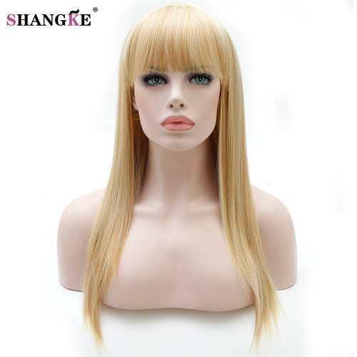 SHANGKE 22'' Long Straight blonde Wig For Women Synthetic Wigs For  Women Heat Resistant False Hair Pieces Women Hairstyles - X-scape Store