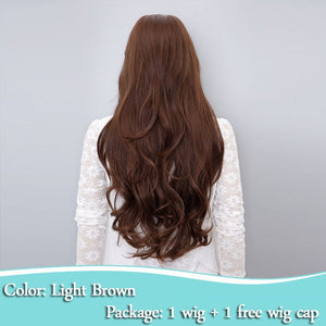 SHANGKE 26'' Long Wavy Blonde Wigs Blonde Heat Resistant Synthetic Female Wigs For  White Women Fake Hair Pieces - X-scape Store