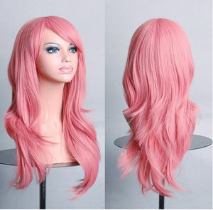 SHANGKE Long Kinky Curly Wigs Synthetic Fibre Purple Cosplay Wig - X-scape Store