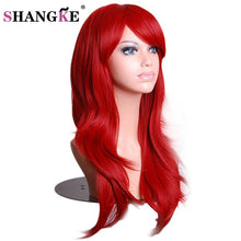 Load image into Gallery viewer, SHANGKE Hair Long Wavy Red Wig Womans Heat Resistant Synthetic Female Cosplay Wigs For  White Women Fake Hair Pieces - X-scape Store