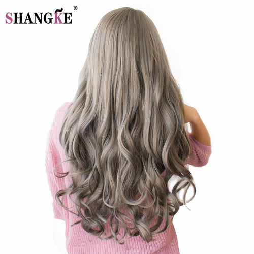 SHANGKE 26'' Long Wavy Colored Hair Wigs Heat Resistant Synthetic Wigs For  White Women Natural Female Hair Pieces 7 Colors - X-scape Store