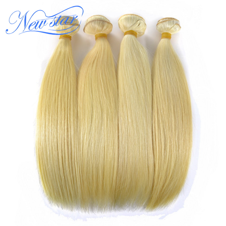 Blonde Hair Brazilian Straight Hair Weave 4 Bundles Extensions 100% Human Hair - X-scape Store