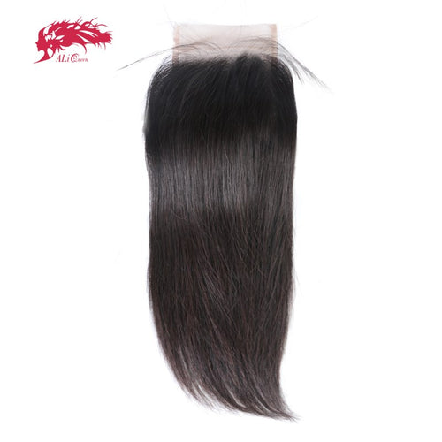Human Hair Lace Closure Brazilian Straight Hair Closure 4X4 Virgin Hair - X-scape Store