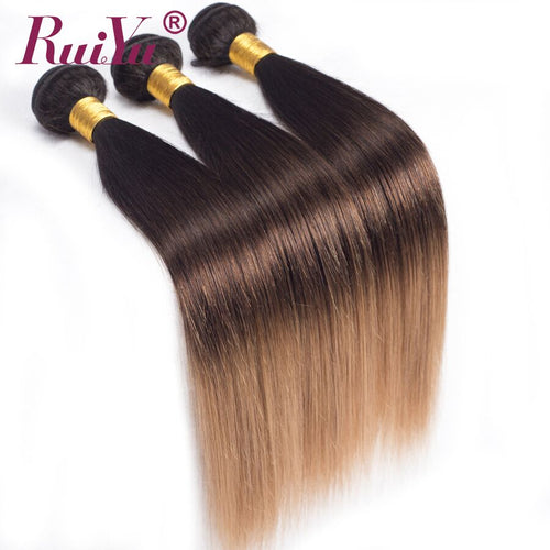 Brazilian Straight Hair Weave 3 Bundles 3 Tone Blonde Ombre Human Hair Extension Non Remy color hair