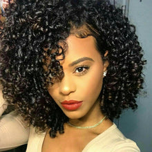 Load image into Gallery viewer, Short Synthetic Wigs Kinky Curly Omber Blonde High Temperature Fiber Black Hair - X-scape Store