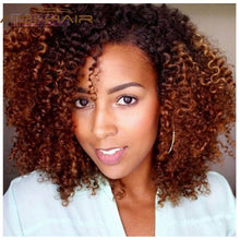 Load image into Gallery viewer, Short Synthetic Wigs Kinky Curly Omber Blonde High Temperature Fiber Black Hair - X-scape Store