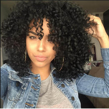 Load image into Gallery viewer, Short Synthetic Wigs Kinky Curly Omber Blonde High Temperature Fiber Black Hair - X-scape Store