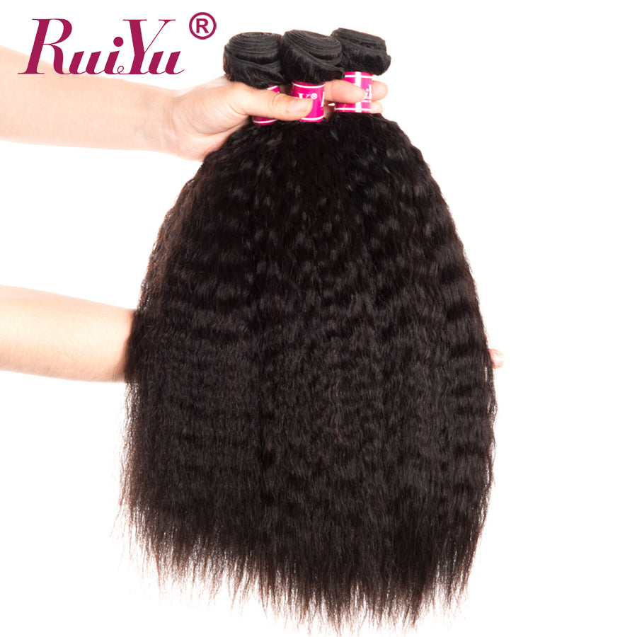 100% Human Hair 3 Bundles Non Remy Coarse Yaki Hair Extension Natural Color