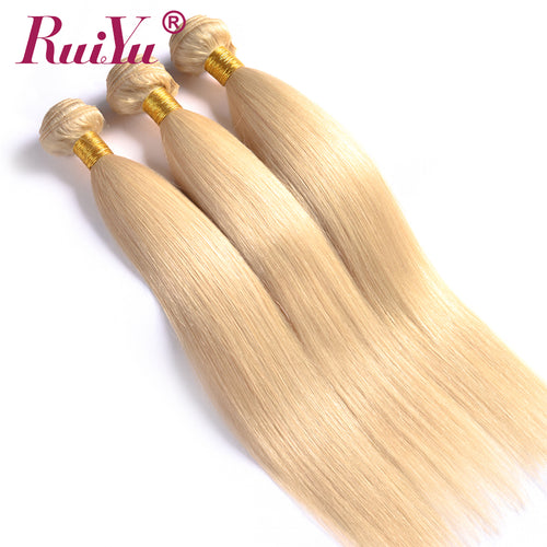 Blonde Straight Hair Bundles 3Pcs Brazilian Hair Non Remy 100% Human Hair Extensions