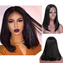 Load image into Gallery viewer, Short Straight BOb Wigs 14 inch Black Synthetic Front Lace Wig - X-scape Store