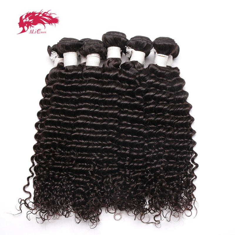 Virgin Hair Indian Deep Wave Wholesales 10 PCS Lot Human Hair Bundles 10-26 inches