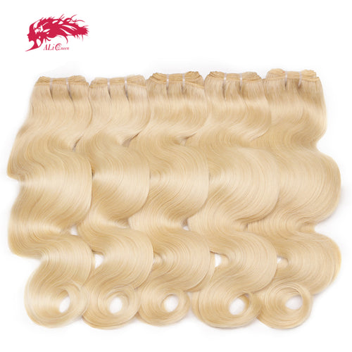 Ali Queen Hair Products 613 Blonde Brazilian Virgin Human Hair Bundles Body Wave 10Pcs Lot Hair Weft - X-scape Store